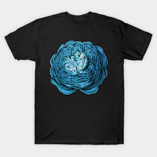 Big Blue Flower Pattern T-Shirt